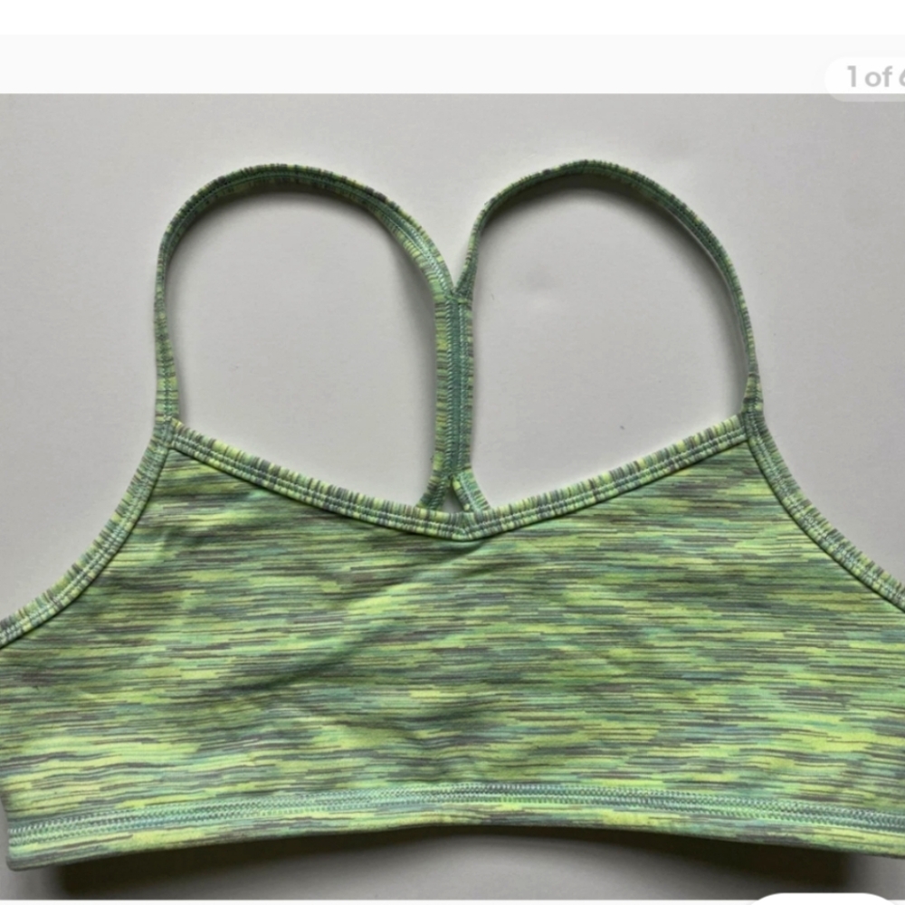 Lululemon Girls Ivivva Size 14 Sports Bra Athletic  Neon Racerback